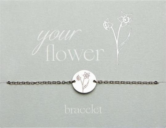 Produktbild HCA Armband - "Your Flower" - Edelstahl - Narzisse (20 cm, Edelstahl)