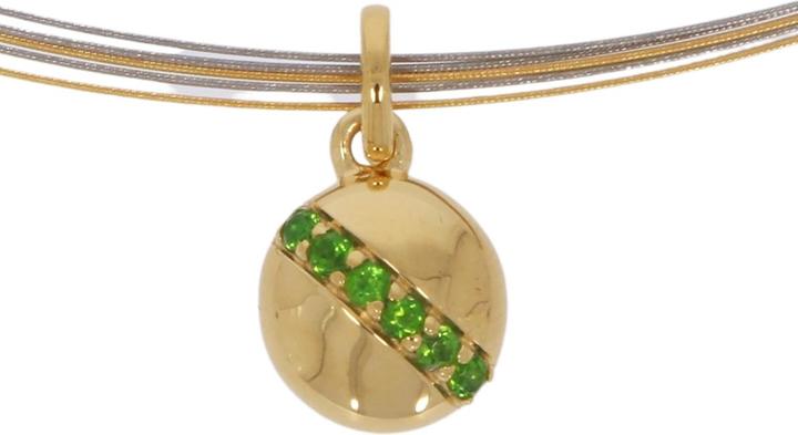 Actual product image Xen Omegareif bicolour 5-row with pendant chrome diopside (Stainless steel, 45 cm)