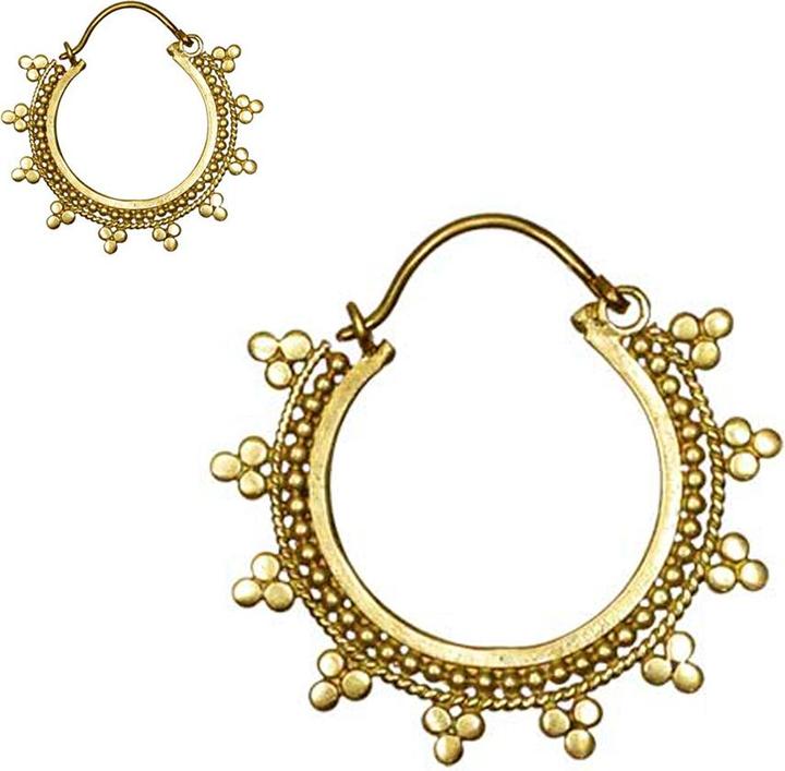 Immagine prodotto Star Piercing Orecchino placcato oro con sfere piatte triangolari (Ottone)