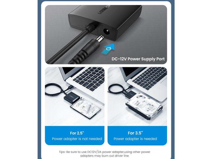 Actual product image Ugreen USB 3.0 to SATA Converter Adapter 2.5" SATA SSD HDD to USB 3.0