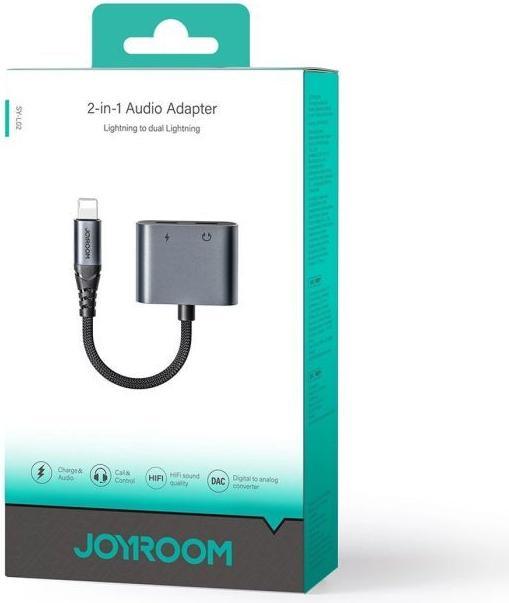 Produktbild Joyroom 2-in-1 Audio Adapter Lightning to Double Lightning - Black (Lightning, Lightning)