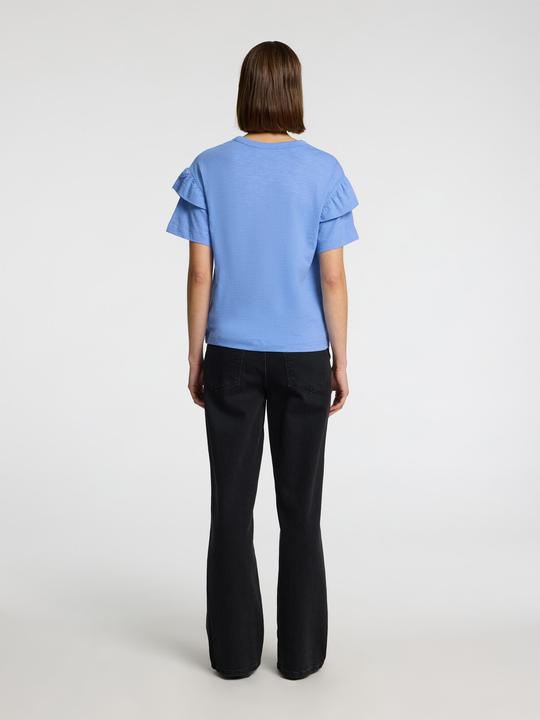 Actual product image Selected Femme Bio-Baumwolle Rüschen T-Shirt (XL)