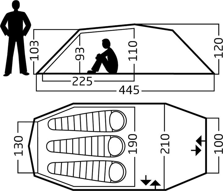 Immagine prodotto Nordisk Oppland 3 PU (Tenda a tunnel, 4.62 kg, 3 persone)