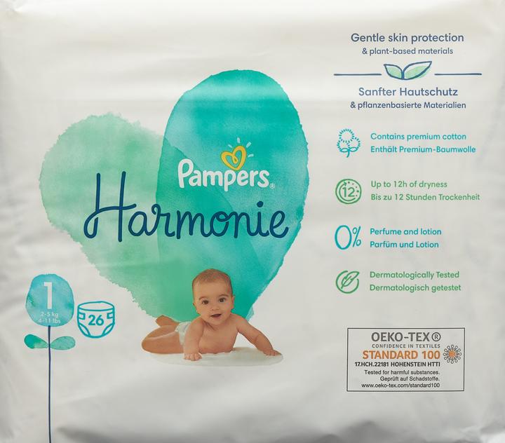 Produktbild Pampers Harmonie (Gr. 1, Tragepack, 26 Stück)