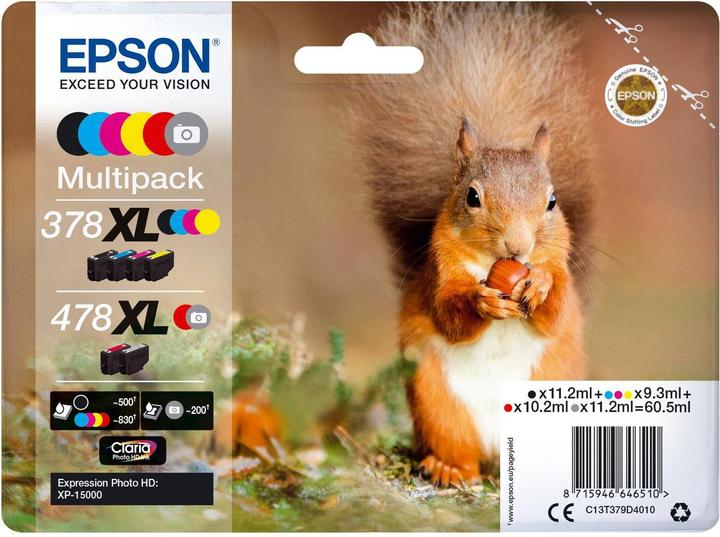 Image du produit Epson 378XL/478XL Claria Photo HD Multipack Photo HD (M, CF, Y, R, GY, C)