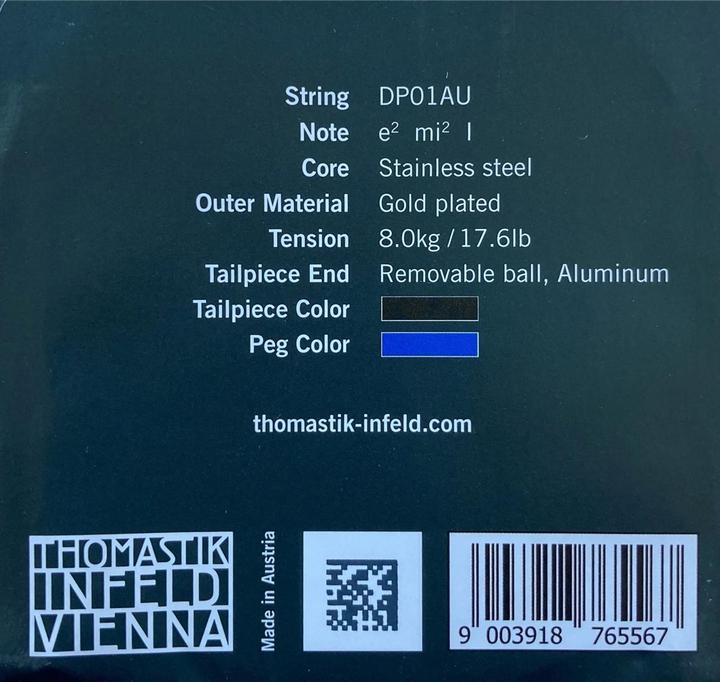 Immagine prodotto Thomastik Dominant Pro DP01AU (1 x, violino, 0.01")