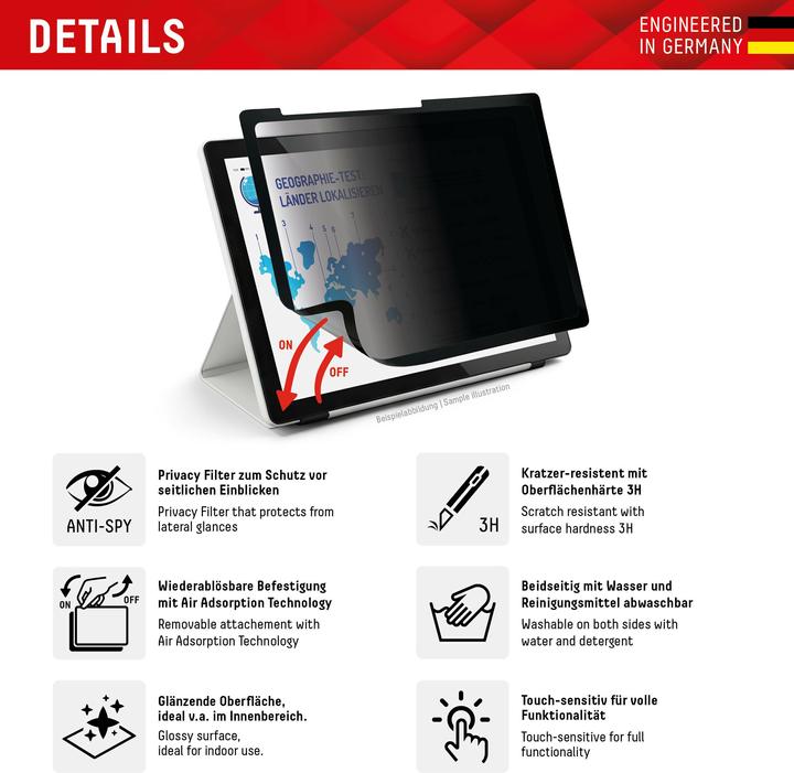 Immagine prodotto Displex Tablet Privacy Safe, Tablet Blickschutzfolie (1 Pezzo/i, iPad Pro 11 2024 (M4))