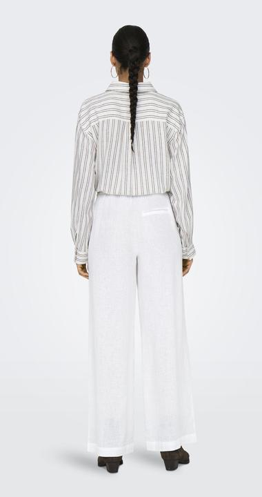 Image du produit Only Pantalon taille haute en lin mélangé Pantalon à coupe large (L)