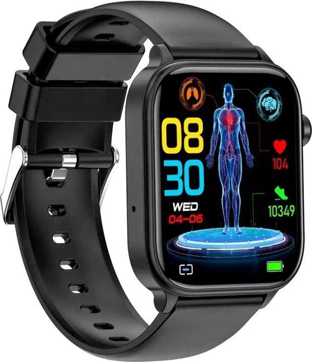 Immagine prodotto RNCF33 SCHWARZ Herren-Smartwatch + burgunderfarbenes Armband