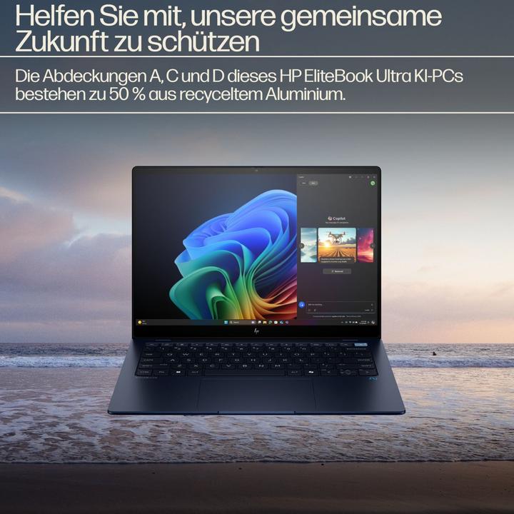 Actual product image HP EliteBook Ultra G1q (14", Snapdragon X Elite X1E-78-100, 16 GB, 1000 GB, DE)