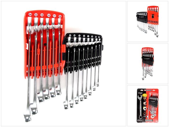 Immagine prodotto Facom Set di chiavi combinate (19 mm, 12 mm, 24 mm, 14 mm, 22 mm, 16 mm, 10 mm, 18 mm, 7 mm, 17 mm, 11 mm, 15 mm, 8 mm, 13 mm)