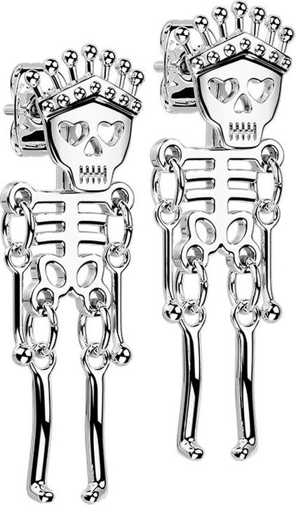 Produktbild Star Piercing Ohrstecker silber Anhänger Skelett (ohne Messing, Chirurgenstahl 316L)