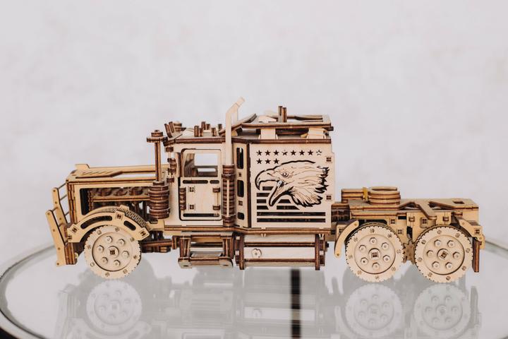 Actual product image Wood Trick Truck - articulated lorry - 3D wooden construction kit