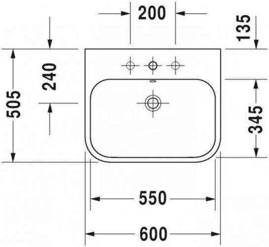 Immagine prodotto Duravit Mobili lavabo HAPPY D.2 m ÜL HLB 600x505mm geschli 1 HL bianco (505 mm, 600 mm)