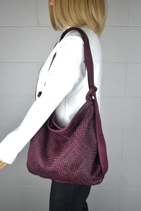Image du produit Only-Bags.Store Sac en cuir, sac à bandoulière en cuir souple tissé, sac à dos convertible en cuir