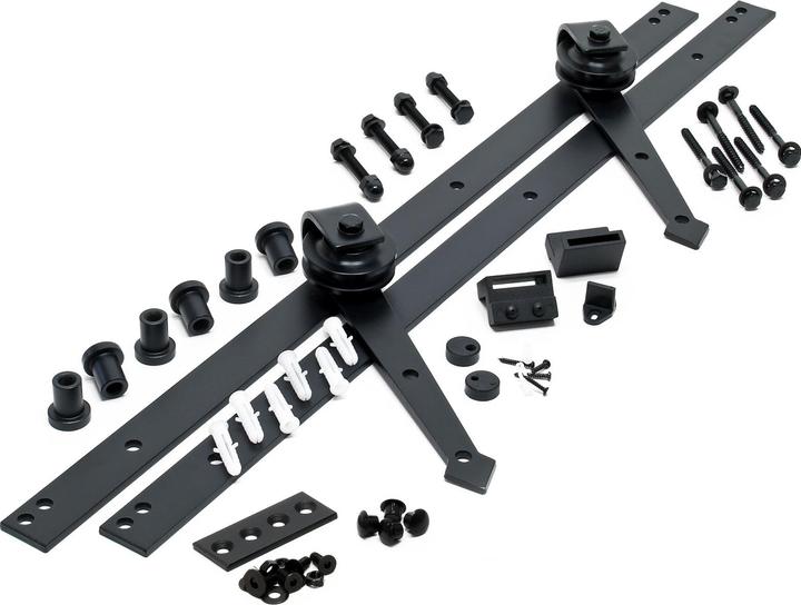 Actual product image Wiltec Sliding door system 244cm 150kg 40-45mm sliding door fitting iron black