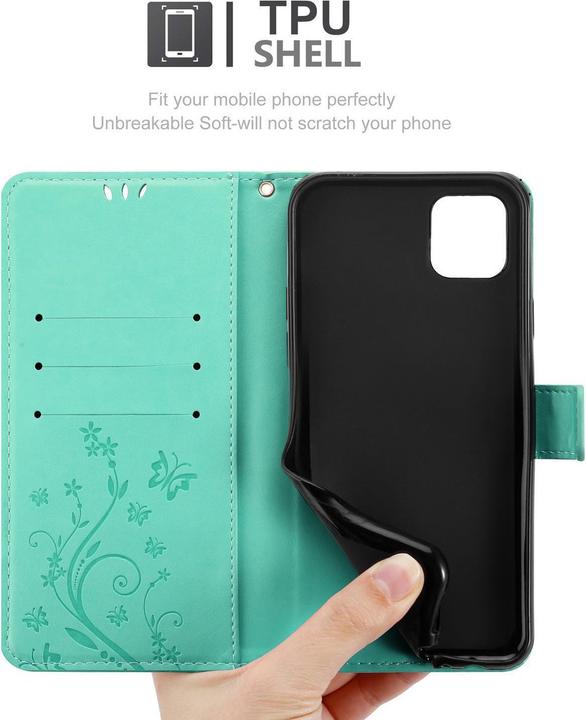 Actual product image Cadorabo Flower Book cover (Apple iPhone 13 Pro Max)
