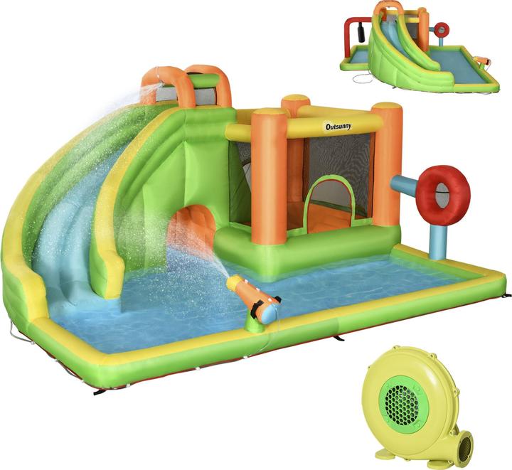 Actual product image Swisshandel24 Inflatable bouncy castle, play castle, jumping area with slide, water park for children aged 3 to 8