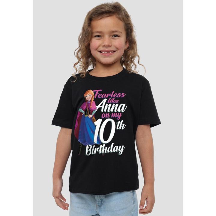 Actual product image Disney Frozen Childrens/Kids Fearless Like Anna 10th Birthday T-Shirt (128)