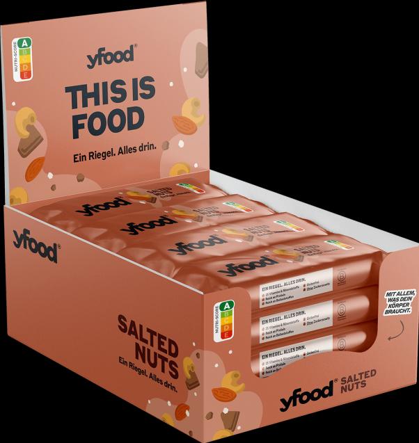 Image du produit YFood Noix salées & Chocolat (Noisette salée & Chocolat, 12 pcs, 720 g)