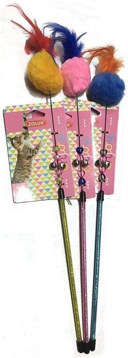 Actual product image Zolux Cat Toy Pompon Fishing Rod As (Plush toy cat)