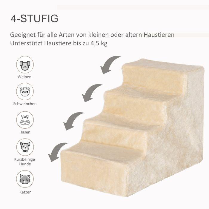 Image du produit Swisshandel24 Escalier pour animaux de compagnie Rampe pour chiens à 4 marches avec couvercle amovible Escalier (Chien, Chat)