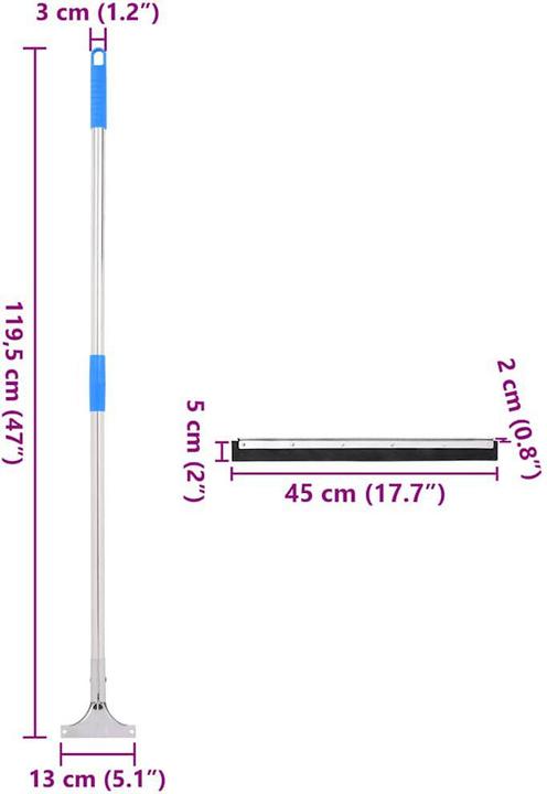 Immagine prodotto VidaXL Raschietto per l'acqua con manici 5 pezzi e gomma (5 pz.)