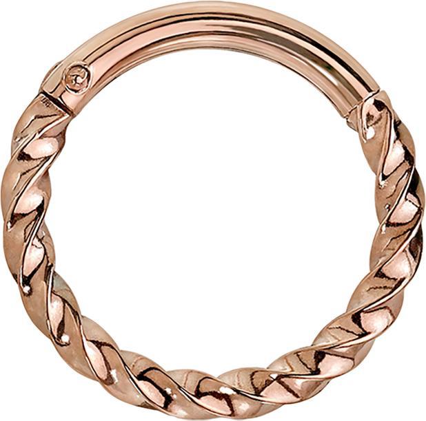 Star Piercing Micro Segmentring klappbar geflochten rosegold (ohne Messing, Chirurgenstahl 316L)