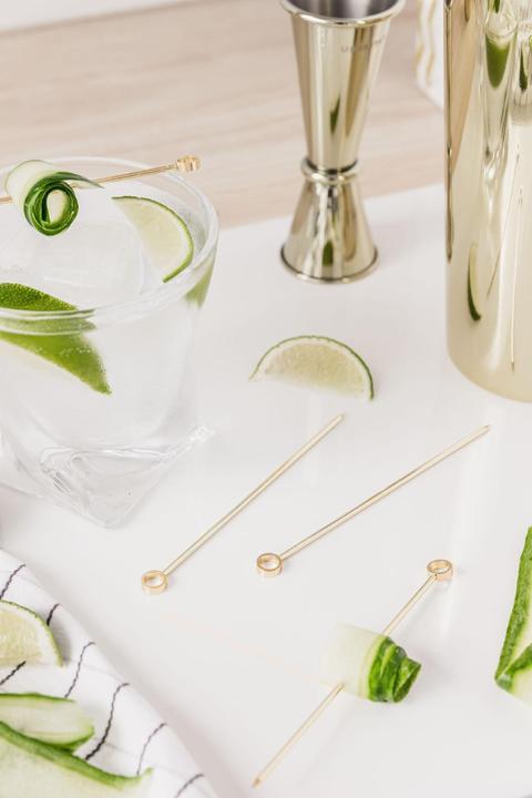 Image du produit Uberstar Lot de 6 bâtonnets mélangeurs pour cocktails Or (Fouet à cocktail)