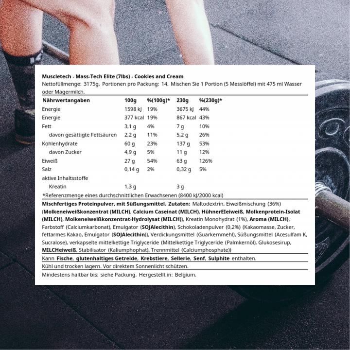 Produktbild Muscle Tech Mass Tech (Cookies & Cream, 1 Stk., 3200 g)
