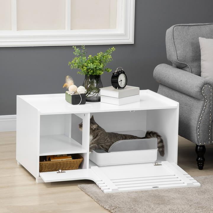 Image du produit PawHut Armoire à chats (Bac à litière fermé)