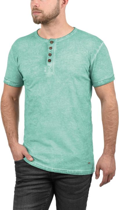 Immagine prodotto Solid Tihn T-Shirt A Maniche Corte Maglietta Da Uomo Con Collo Grandad In Cotone 100% (S)