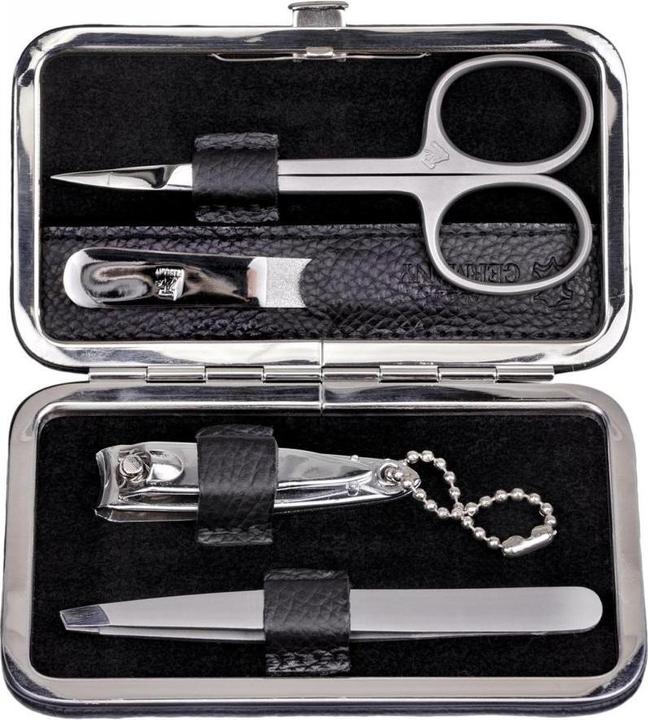 Actual product image Sacher TF100R.1504 - 4-piece manicure case manicure set black leather