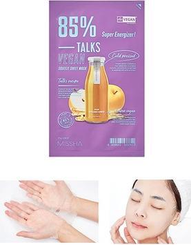 Immagine prodotto Missha Talks Vegan Squeeze Sheet Mask Maschera in fogli rivitalizzante e illuminante basata su Super (20 ml)