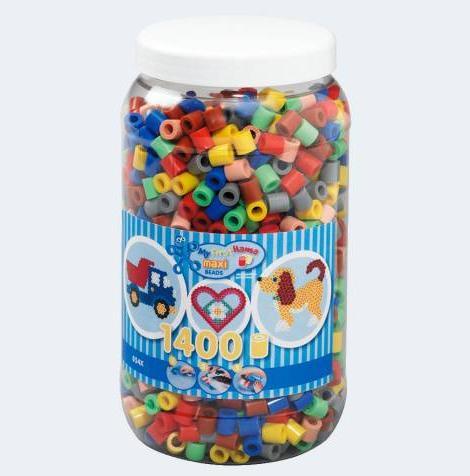 Actual product image Hama Perlen Strijkkralen Maxi in Pot - Mix (069), 1400st.