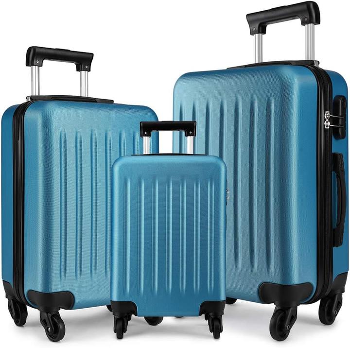 Immagine prodotto Kono Kofferset Trolley Hartschale mit 4 Rollen (85 l, Bagaglio a mano (fino a 50 litri), M (50 - 90l))