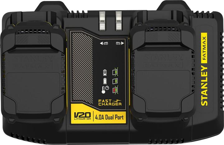 Image du produit Stanley FatMax Chargeur rapide à deux baies SFMCB24 (18 volts, 4 ampères, 2 batteries en parallèle, pour (18 V)