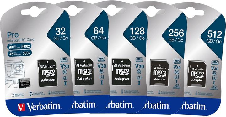 Image du produit Verbatim Pro (64 Go, microSDXC, U3, UHS-I)