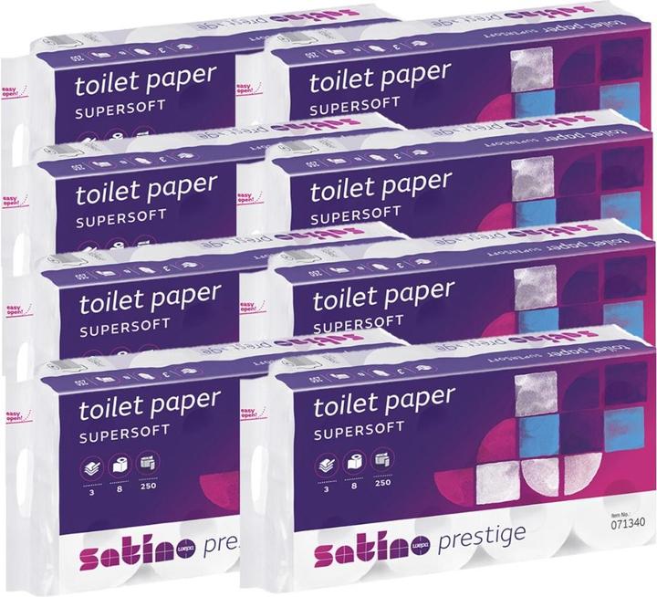 Image du produit Wepa Papier hygiénique Satino Prestige, 3 plis, 64 rouleaux (8 x)