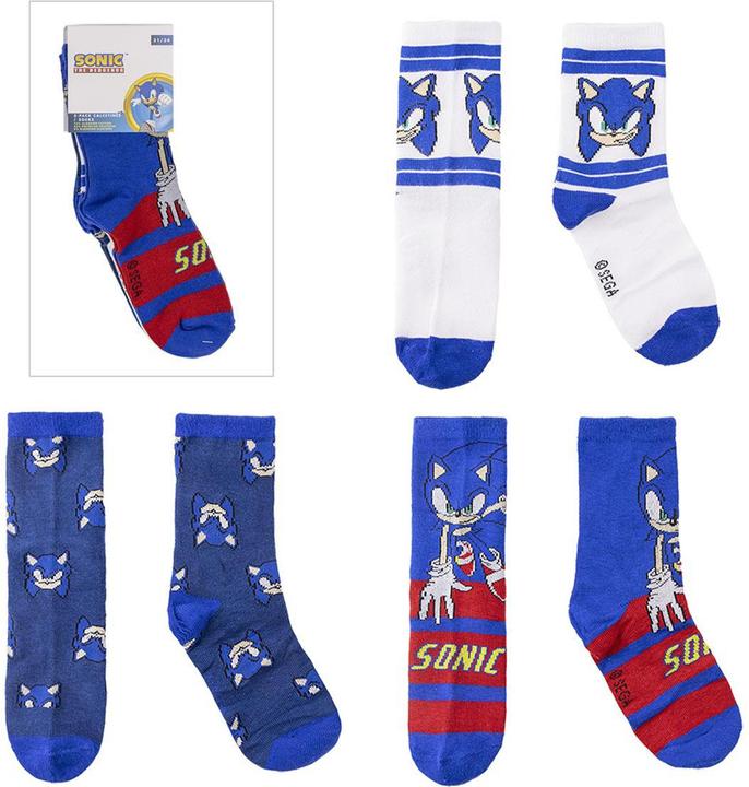 Immagine prodotto Disney Calzini confezione 3 pezzi Sonic (confezione da 3, 27, 30)