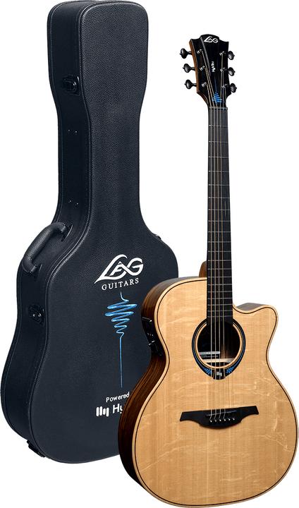 Actual product image Lâg Guitars HyVibe (Semi acoustic guitar, Khaya Mahogany, Blackwood)
