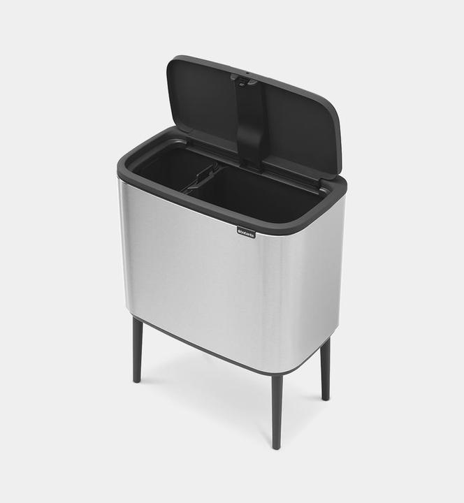 Actual product image Brabantia Waste bin for separation with button, silver (31 62 27) (34 l)
