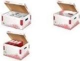 Produktbild Dymo Esselte Archiv-Klappdeckelschachtel SPEEDBOX, DIN A4, weiss/rot, für DIN A4+ Format, aus 100% (A4)
