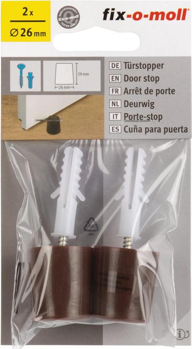Actual product image Fix-o-moll Doorstop with screw and dowel Ø 26 mm 2 x (2 Piece)