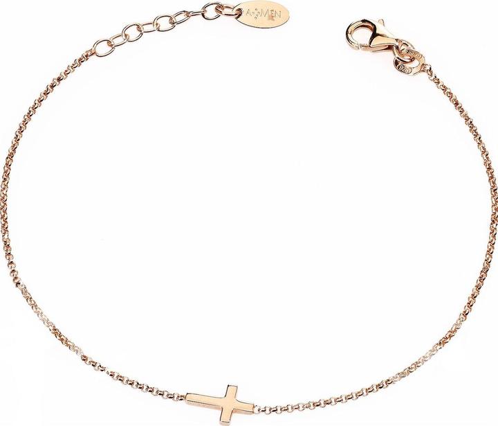 Amen Pray & Love Cross Armband (17 cm, 925er Silber)