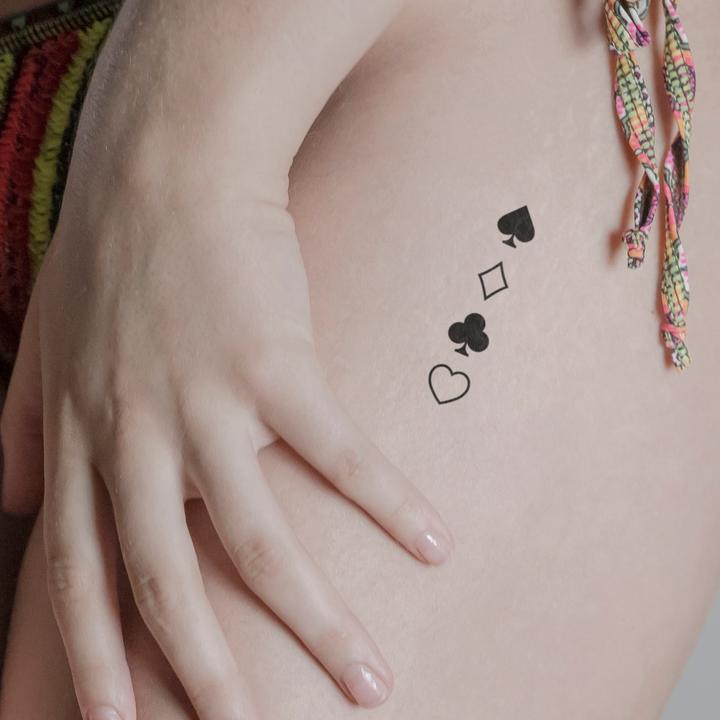 Actual product image minink Temporary tattoo - Playing cards