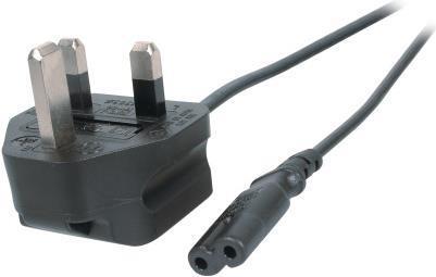 EFB Elektronik EFB Netzleitung UK BS1363A-C7 180°,schwarz,1.8m,2x0.75mm (EK498.1,8) (1.80 m)
