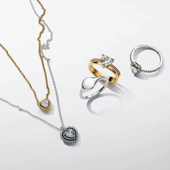 Produktbild Pandora Doppelband Herz Ring (56, Stahl)