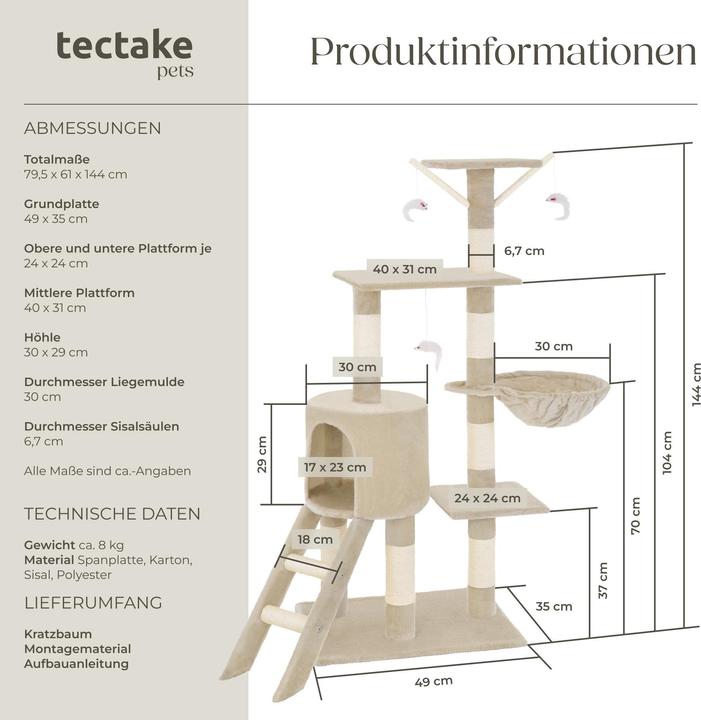 Image du produit tectake Dominik (144 cm, Beige)