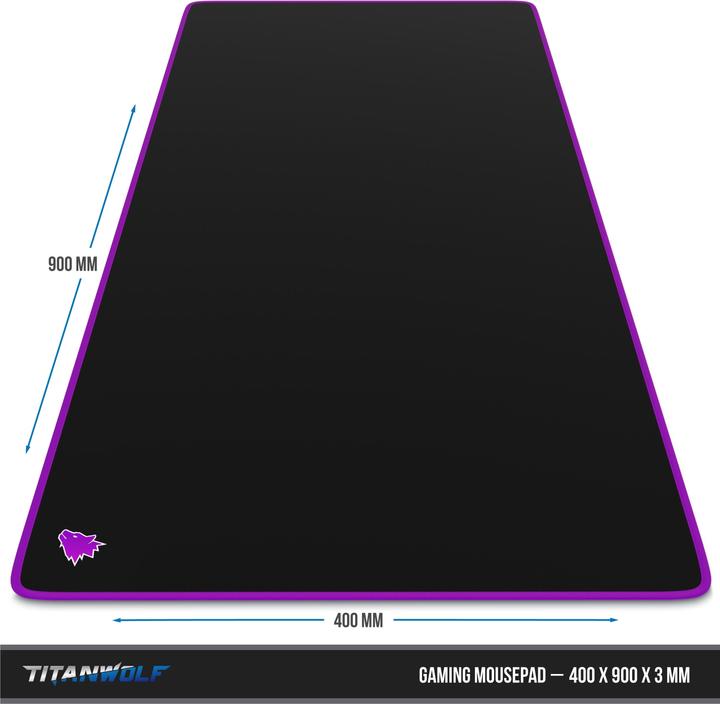 Produktbild CSL Gaming Mauspad, XXL Speed Gaming Mausmatte, Mousepad Extragrosse Fläche von 900 x 400mm, Symbol lila (XXL)